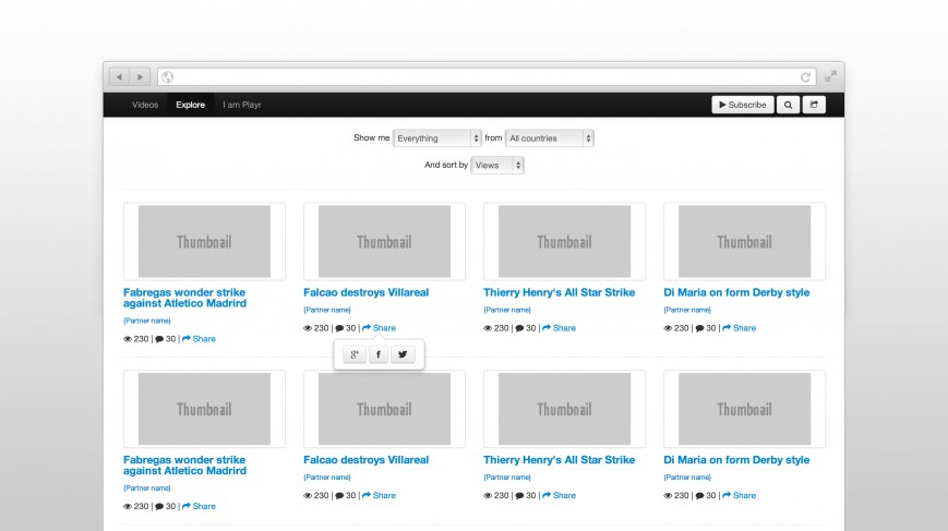 Matches list page prototype
