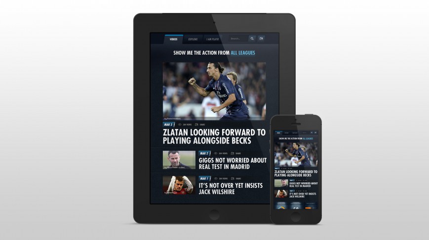 Mobile and tablet view of the homepage