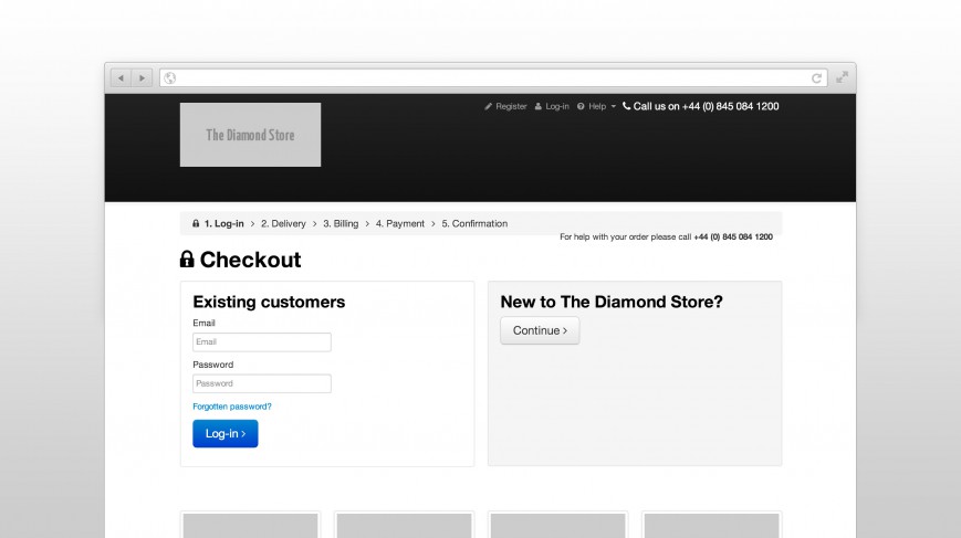 Responsive checkout screen from the HTML prototype