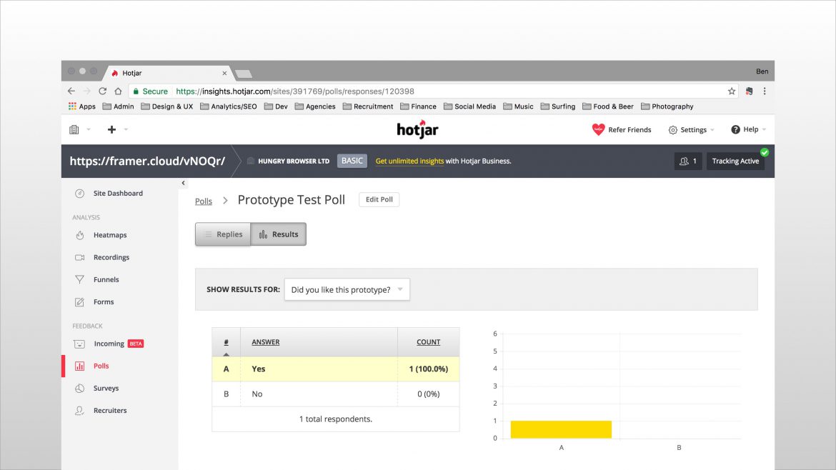 Individual Hotjar Polls Sample Results