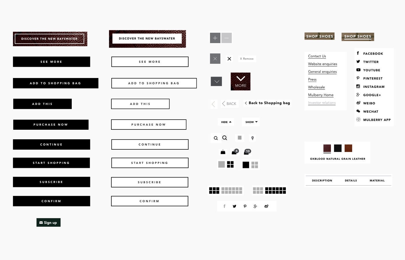 Mulberry UX Audit UI Inventory 1