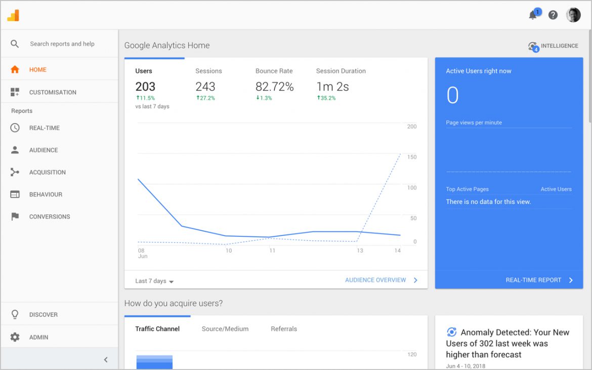 Google Analytics Screenshot