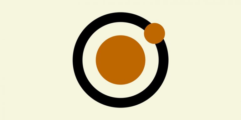 An stylised image of an atom from Brad Frost's Atomic Design