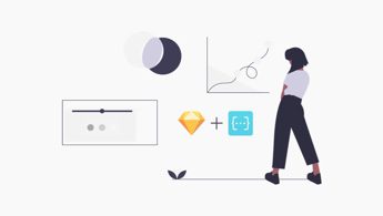 Illustration of a woman with data and graphs