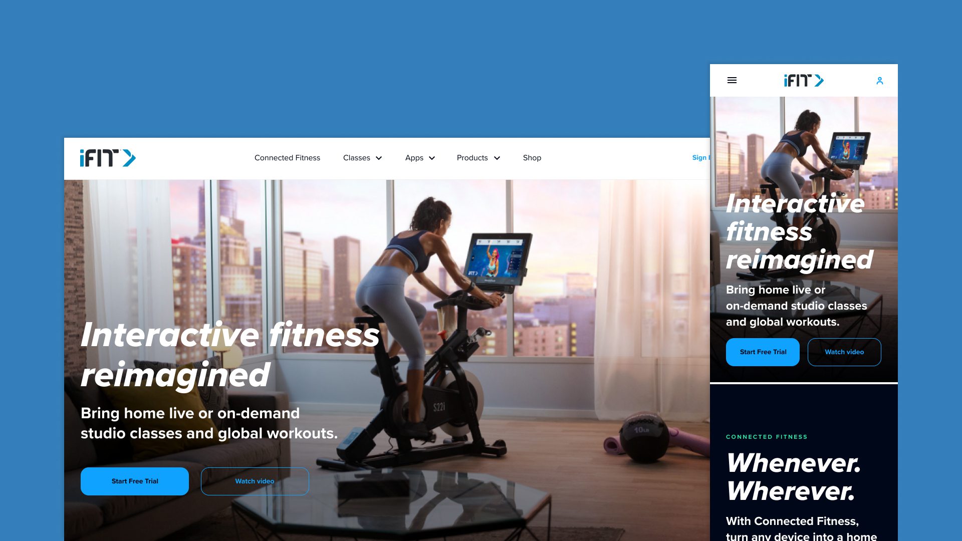 Screenshots of the final iFIT website on desktop and mobile